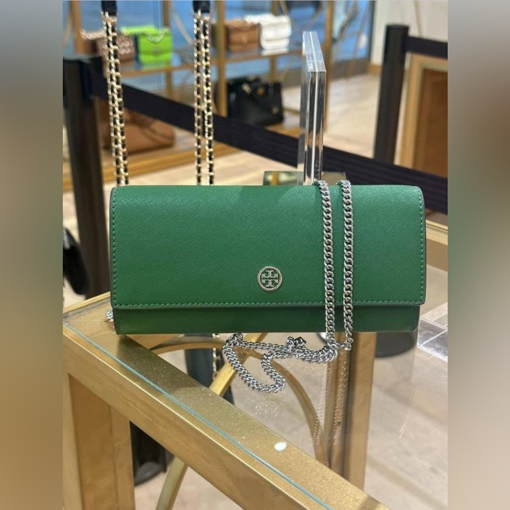 NWT Luxury Minimalist Preppy Authentic Tory Burch Emerson Wallet on Chain/Bag